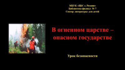 В огненном царстве — опасном государстве